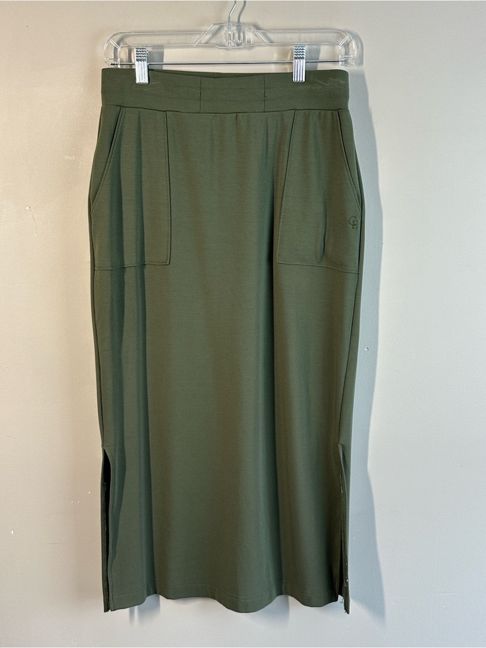 Cozy Earth Green Midi Skirt Size S Bamboo Comfort